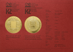2019 - 10000 kč, 100. výročí zavedení československé měny B.K (31,1 g./Zlato 999,9/1000) 