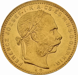 8 zlatník / 20 frank 1880 KB