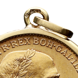 Zlatý medailonek 20 korun 1892 