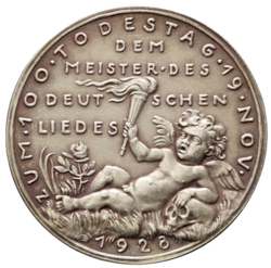 Stříbrná medaile Franz Peter Schubert 1928, 36 mm. 