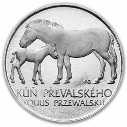 50 Kčs Zachování chovu koně Převalského v ZOO Praha - 1987 varianta A doražená zadní noha a podlouhlé oko  