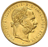 8 zlatník / 20 frank 1870