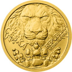 Zlatá 1/25 Oz. investiční mince Český lev 2023, číslovaná (1,24 g./Zlato 999/1000) 