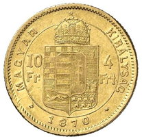 4 zlatník / 10 frank 1870 KB