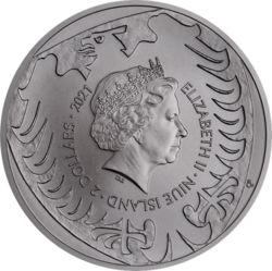 Stříbrná uncová investiční mince Český lev 2021 ruthenium selektivní pokovení Au. (31,1 g./Stříbro 999/1000)