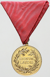 Vojenská záslužná medaile Signum Laudis, civilní stuha, bronz zlacený