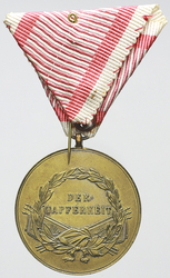 Medaile za statečnost, bronz , František Josef I., vojenská stuha, bronz