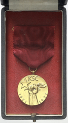 Pamětní medaile k 50. výročí založení KSČ, bronz zlacený, etue