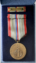 Pamětní medaile k 20. výročí osvobození Československa, bronz, stužka, etue