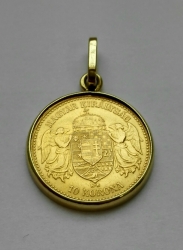 Zlatý medailonek 10 korun 1904 KB 