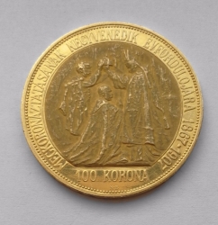 100 koruna1907 pamětní na 40 let od korunovace