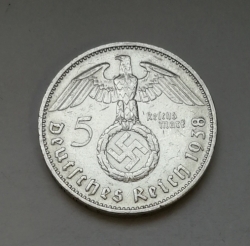 5 Reichsmark 1938 D (Říšská 5 marka) hs38d01