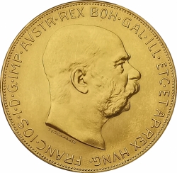100 koruna 1915 (33,87 g./Zlato 900/1000)