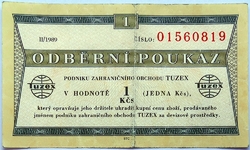 1 Kčs tuzex 1989/II. - 1 bon 