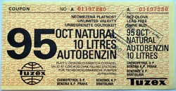 Poukázka na benzín Tuzex (95 oct. natural , 10 litrů)