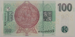 100 Kč vzor 2018 s přítiskem 100. výročí měnové odluky - série M18