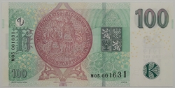 100 Kč vzor 2018 s přítiskem 100. výročí měnové odluky - série M05