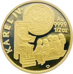 Založení University Karlovy 1998 PROOF (15,5 g./Zlato 999,9/1000)