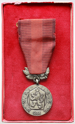 Medaile Za zásluhy o obranu vlasti, stříbro II. vydání, etue