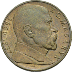 10 koruna 1990 T.G. Masaryk varianta D.