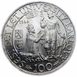 100 Kčs Šestisté výročí založení Univerzity Karlovy - 1948 B.K