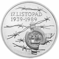 100 Kčs Padesáté výročí událostí 17. listopadu 1939 - 1989