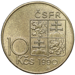 10 koruna 1990 T.G. Masaryk varianta B.