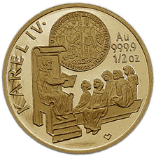 Založení University Karlovy 1999 B.K (15,5 g./Zlato 999,9/1000)