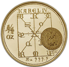 Vydání souboru právních dokumentů Koruny České 1998 PROOF (7,7 g./Zlato 999,9/1000) 