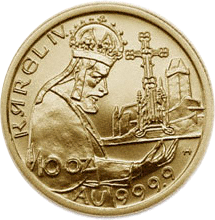 Založení hradu Karlštejna  1999 B.K (3,1 g./Zlato 999,9/1000)