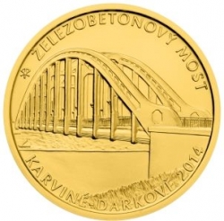 Železobetonový most v Karviné - Darkově B.K (15,55 g./Zlato 999,9/1000) 