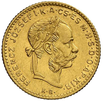 4 zlatník / 10 frank 1890 KB