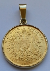 ZLATÝ MEDAILONEK 10 corona 1912