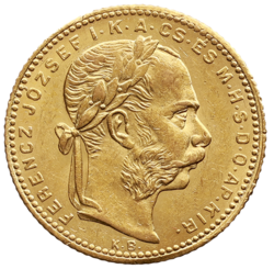 8 zlatník / 20 frank 1881 KB