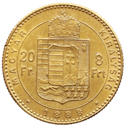 8 zlatník / 20 frank 1888 KB