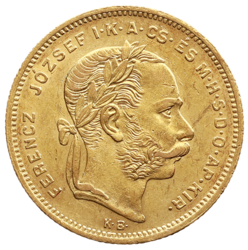 8 zlatník / 20 frank 1877 KB
