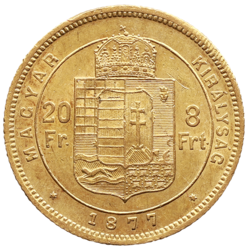 8 zlatník / 20 frank 1877 KB