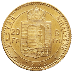 8 zlatník / 20 frank 1883 KB