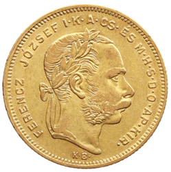 8 zlatník / 20 frank 1878 KB