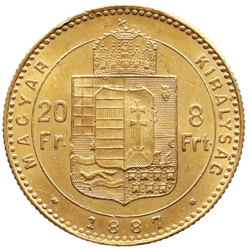 8 zlatník / 20 frank 1887 KB