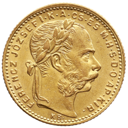 8 zlatník / 20 frank 1883 KB
