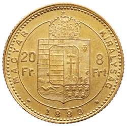 8 zlatník / 20 frank 1883 KB