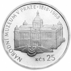 25 Kčs Stopadesáté výročí založení Národního muzea v Praze - 1968 B.K