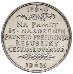 Stříbrná medaile k 85. narozeninám T.G.Masaryka 1935 - 32 mm.