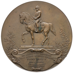 Bronzová medaile Feldmarschall Erzherzog Albrecht 70 mm., 1898 - původní etue