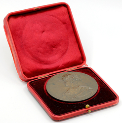 Bronzová medaile Polní maršál Erzherzog Albrecht 70 mm., 1898 - původní etue