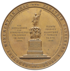 Bronzová medaile Jednoty krasoumné v Čechách 1859, Radecký z Radče 80 mm.