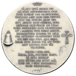 Stříbrná medaile k 400. výročí úmrtí Gustava I. Vasy 1960, číslovaná,  Švédsko - 45 mm.