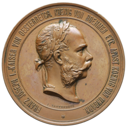 Bronzová medaile Světová Výstava Vídeň 1873, 70 mm.