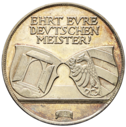 Stříbrná medaile 400 let smrti Albrechta Dürera 1928, 36,6 mm.